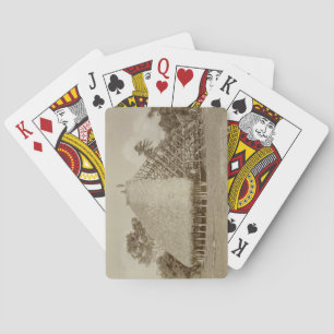 House Building in Samoa, c.1875 (sepia photo) Playing Cards