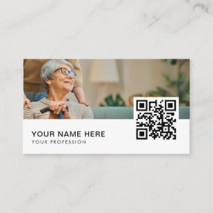 House Caregiver Services QR Code Professional Business Card