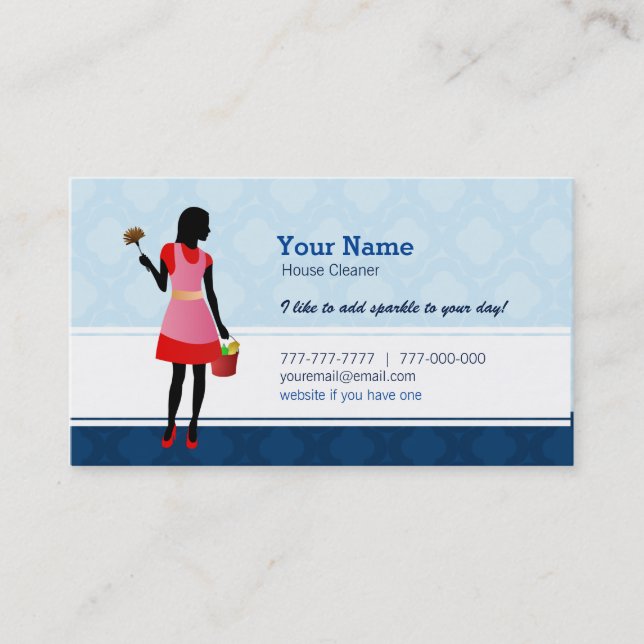 House Cleaner Business Cards (Front)