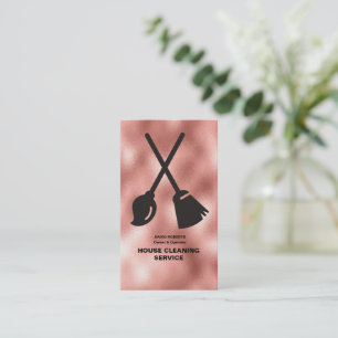 House Cleaner Rose Gold Cleaning Service Business  Card
