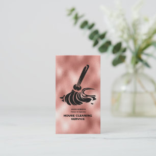House Cleaner Rose Gold Cleaning Service Business  Card