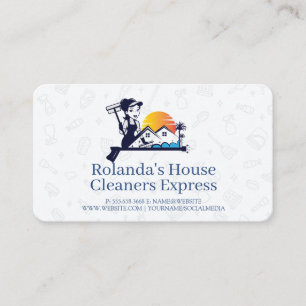 House Cleaners   Home Services   Janitorial Business Card