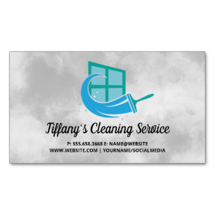 House Cleaners   Window Squeegee   Maid Magnetic Business Card