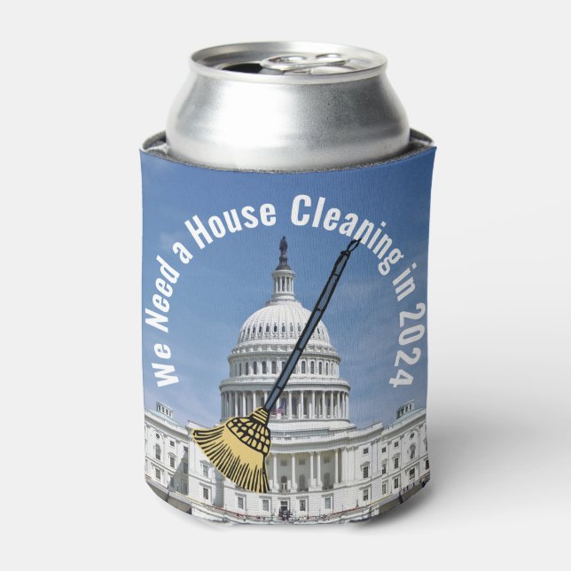 House Cleaning 2024 Election Can Cooler (Can Front)