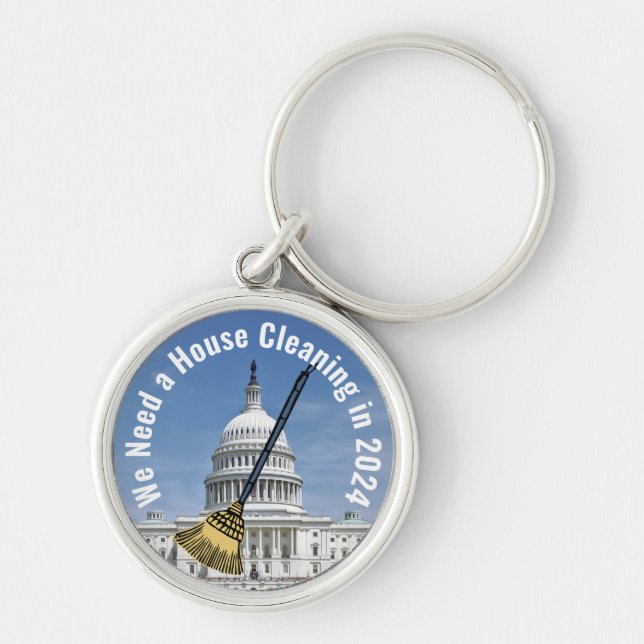 House Cleaning 2024 Election Keychain (Front)