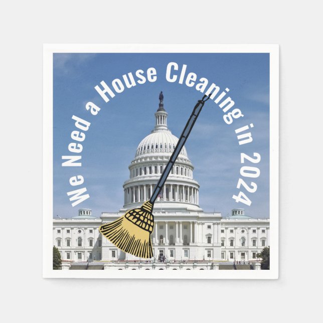 House Cleaning 2024 Election Napkin (Front)