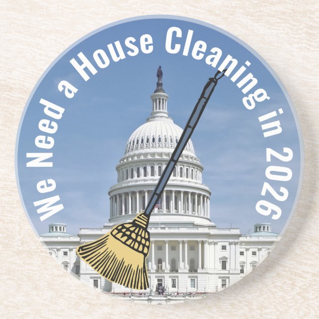House Cleaning 2026 Election Coaster (Front)