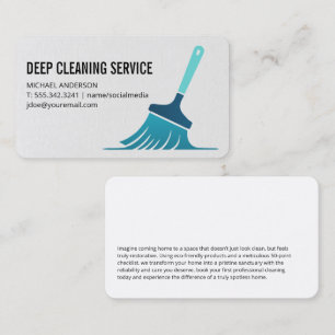 House Cleaning Broom Logo Cleaner Services Business Card