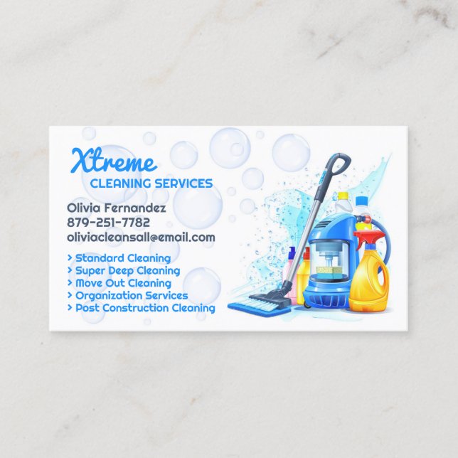 House Cleaning Business Card Template (Front)