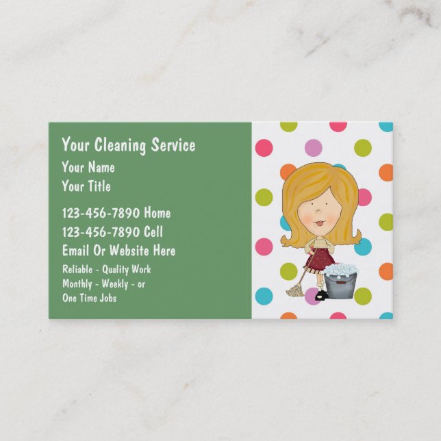 House Cleaning Business Cards (Front)