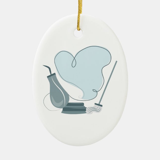 House Cleaning Ceramic Ornament (Front)