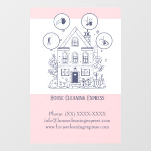 House Cleaning Express Window Cling