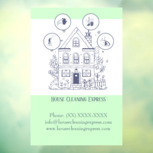 House Cleaning Express Window Cling