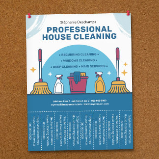 House Cleaning Flyer with Tear-Off Tabs
