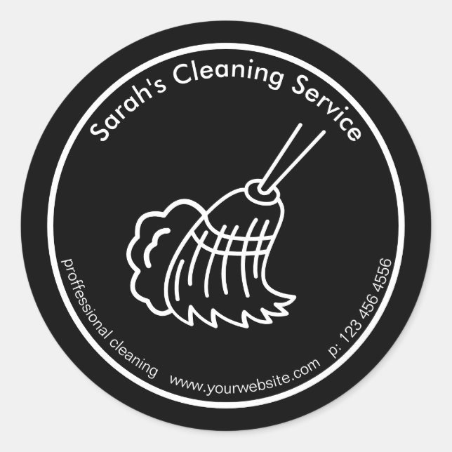 House Cleaning Help Maid Janitorial Classic Round Sticker (Front)