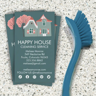 House Cleaning Home Services Charming Business Car Card