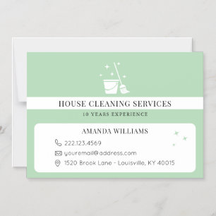 House Cleaning Home Services Magnetic Card