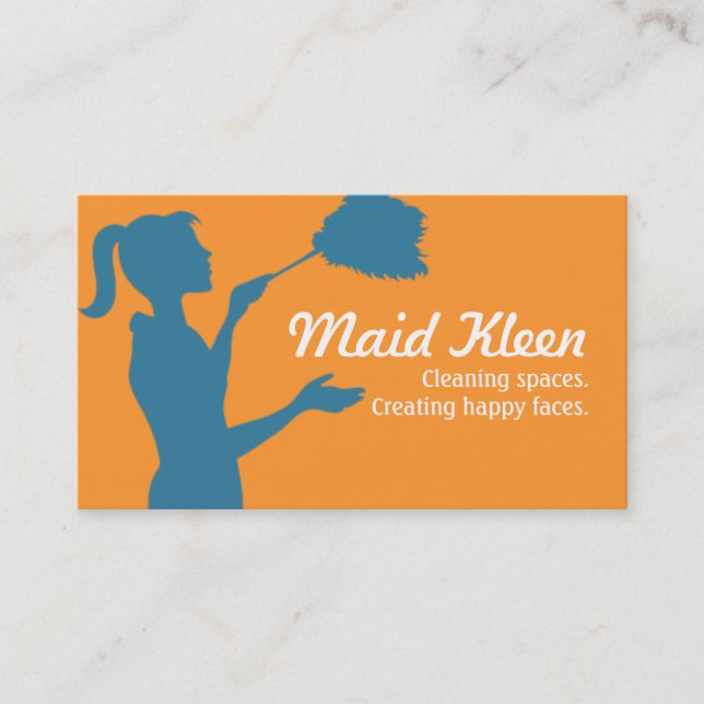 House Cleaning Housekeeper Maid Business Card (Front)
