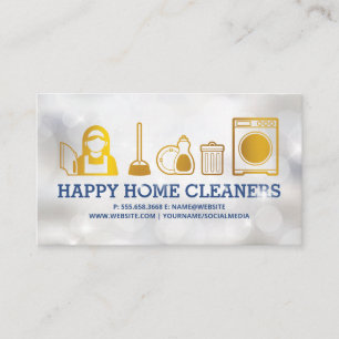 House Cleaning Icons   Sparkles Business Card