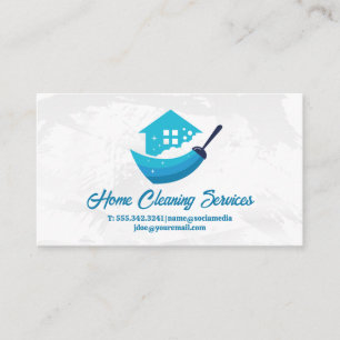 House Cleaning Logo   Broom Business Card