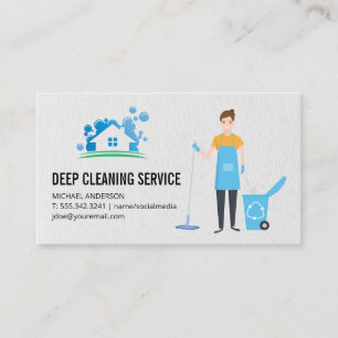 House Cleaning Logo   Cleaner Lady Business Card