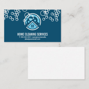 House Cleaning Logo   Soap Bubbles Business Card
