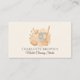 House Cleaning Maid Janitorial Business Card