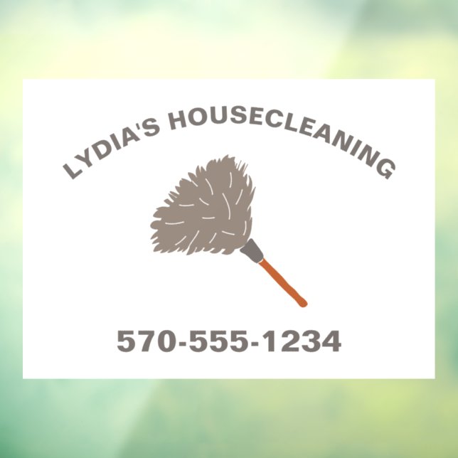 House Cleaning Maid Service Custom Feather Duster  Window Cling (Sheet 3)