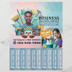 House cleaning Maid Service Flyer Tear Off Strips