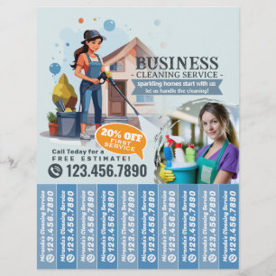 House cleaning Maid Service Flyer Tear Off Strips