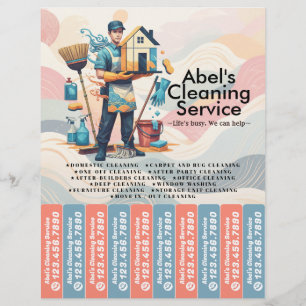 House cleaning Maid Service Flyer Tear Off Strips