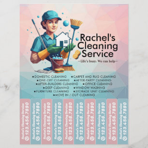 House cleaning Maid Service Flyer Tear Off Strips