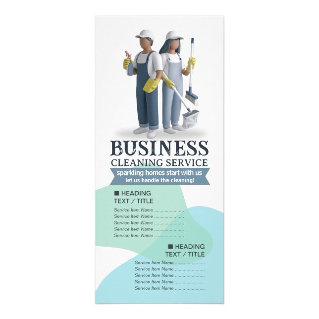 House Cleaning Maid Service Housekeeping Price Rack Card (Front)