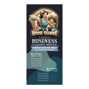 House Cleaning Maid Service Housekeeping Price Rack Card