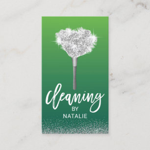 House Cleaning Maid Service Professional Green Business Card