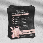 House Cleaning Rose Gold Chalkboard Housekeeping  Flyer<br><div class="desc">Home Cleaning Service Rose Gold & Chalkboard Housekeeping Flyers.</div>