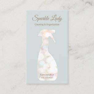  House Cleaning Service  Bokeh Spray Bottle  Business Card
