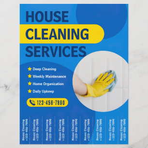 House Cleaning Service Flyers with Tear Off Strips