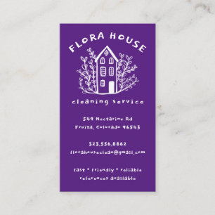 House Cleaning Service Home Hand Drawn Logo  Business Card