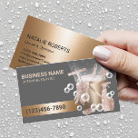 House Cleaning Service Modern Gold Clean Supplies Business Card<br><div class="desc">Modern Gold House Cleaning Housekeeping Service Business Cards.</div>