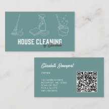 House Cleaning Service Modern Teal QR Code