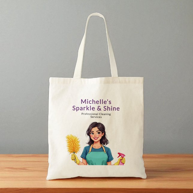 House Cleaning Service Modern Woman Pink  Tote Bag (Creator Uploaded)