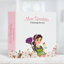 House Cleaning Service Pink Floral Maid Business 