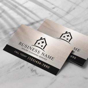 House Cleaning Service Rose Gold Housekeeping Business Card