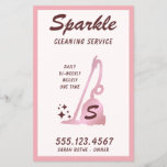 House Cleaning Service Rose Gold Vacuum Cleaner  Flyer<br><div class="desc">Cool retro style rose gold monogrammed vacuum cleaner with retro sparkle stars.
For additional matching marketing materials please contact me at maurareed.designs@gmail.com. For more premade logos visit logoevolution.co. Original design by Maura Reed.</div>