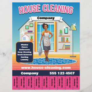 House Cleaning Service Template Pink Flyer