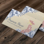 House Cleaning Service Vintage Blue Floral Ivory Business Card<br><div class="desc">House Cleaning Service Vintage Blue Floral Ivory Business Card.</div>