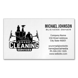 House Cleaning Services and Supplies Magnetic Business Card
