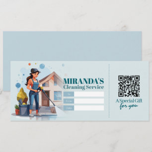 House Cleaning Services Gift Certificate Voucher Invitation