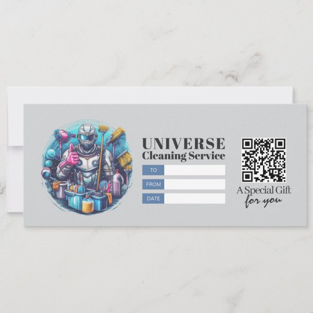 House Cleaning Services Gift Certificate Voucher Invitation (Front)